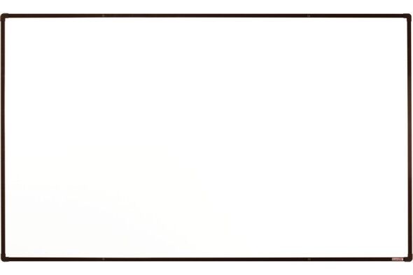 boardOK Biała ceremiczna tablica magnetyczna boardok, 200 x 120 cm, brązowa