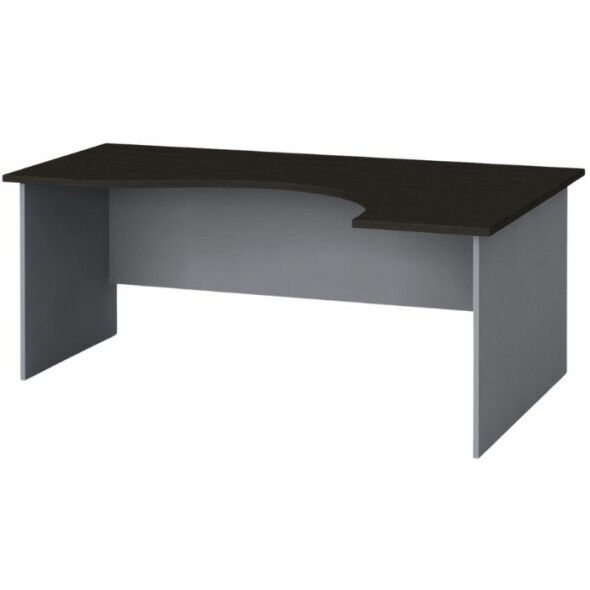 B2B Partner Narożny stół biurowy primo flexi, zaokrąglony 180x120 cm, szary /