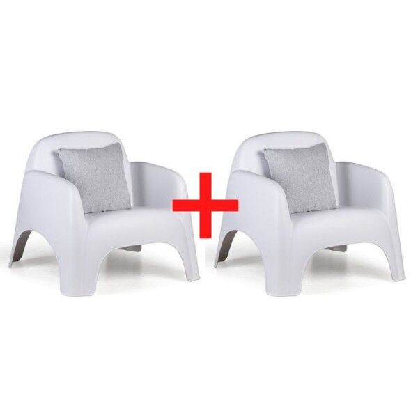 B2B Partner Fotel plastikowy bow, biały, 1+1 gratis
