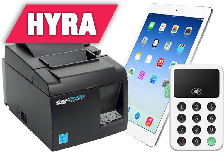 Apple Hyra iZettle-paket, iPad, kvittoskrivare och kortläsare