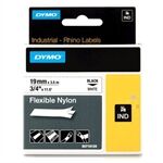 Dymo 18489 (S0718120) nylon flexible negro sobre blanco 19mm
