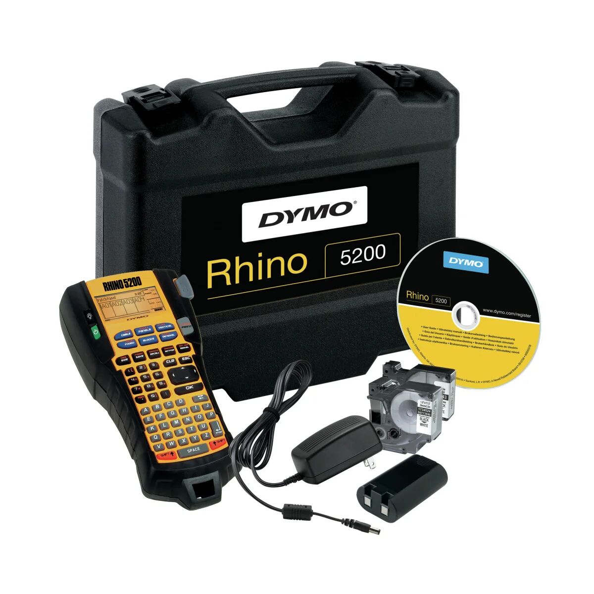Dymo Stampante per etichette/CD  RHINO 5200 Kit stampante etichette (CD) Trasferimento termico 180 x DPI ABC [S0841400]