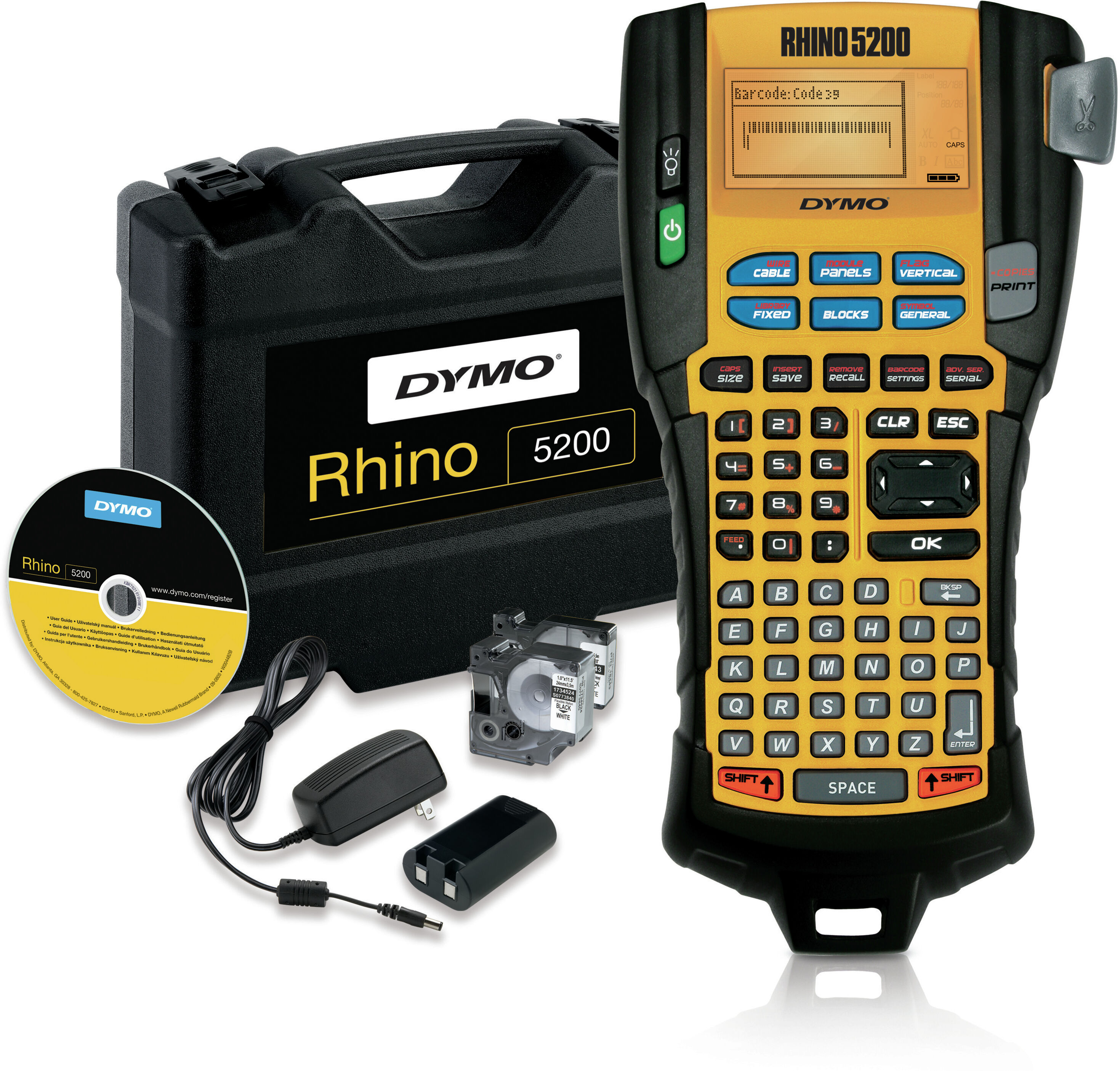 Dymo Stampante per etichette/CD  RHINO 5200 Kit stampante etichette (CD) Trasferimento termico 180 x DPI ABC [RHINO5200KIT]