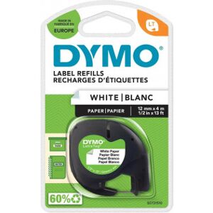 Dymo Letratag -Papperstejp, 12 Mm X 4 M, Svart/vit