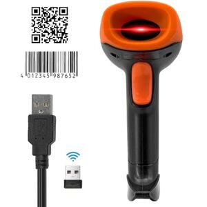 SIUKE barcode scanner Handheld 1D/2D/QR Barcode Scanner 2.4G Cordless USB Wired Bar Code Reader Manual/Continuous Scanning CMOS Image Sensor Support Paper Code/Screen Code PDF417 Compatible with Win