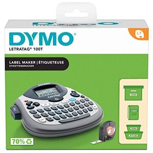 Dymo LetraTag LT-100T Labelling Device, Portable Labeling Device with QWERTZ Keyboard, Silver, Ideal for Office or Home