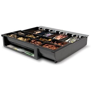 Safescan 4141T1 Adjustable Tray that Organises The Cash Inside Your Cash Drawer - Till Drawer Tray with 4 Note and 8 Coin Slots - Suitable for The Safescan SD-4141 and HD-4141S Cash Register Drawers