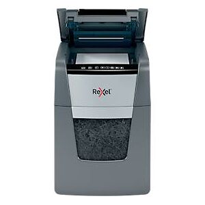 Rexel Optimum AutoFeed+ 100M Aktenvernichter P5, Vollautomatik, Mikroschnitt 2 x 15 mm, 34 l, 100 Blatt Schnittleistung, schwarz