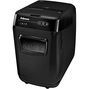 Fellowes Destructeur de documents AutoMax 200C coupe croisée DIN P4 - 200 feuilles - corbeille 32L - Publicité