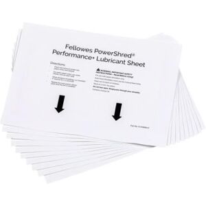 Feuilles de lubrification pour destructeur Fellowes Performance + - Lot de 10 feuilles