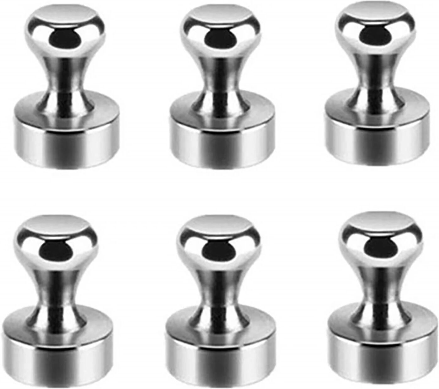 6Pcs Magnetic Push Pins Office Neodymium Metal Strong Pins Cone Stainless Steel Magnet for Refrigerator Magnet Pinboard