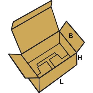 kaiserkraft Faltkartons KOMFORT, FEFCO 0215, aus 2-welliger Pappe, Innenmaße 270 x 270 x 270 mm, VE 50 Stk