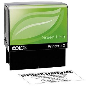 COLOP Textstempel, individualisierbar Printer 40 Green Line selbstfärbend schwarz ohne Logo