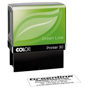 COLOP Textstempel, individualisierbar Printer 30 Green Line selbstfärbend schwarz ohne Logo