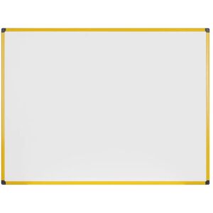 Bi-Office Whiteboard an der Wand, magnetisch, gelber Rahmen, 900 x 600 mm