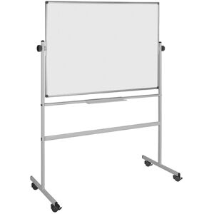 Bi-Office Mobile drehbare zweiseitiges Keramik-Whiteboard auf Rollen, magnetisch, 1200 x 900 mm