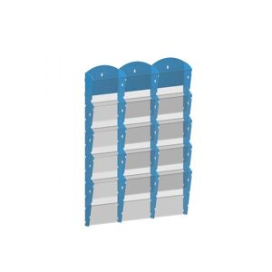 B2B Partner Wand-Plastikhalter für Prospekte - 3x5 A4, blau
