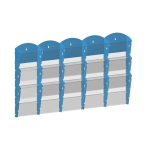 B2B Partner Wand-Plastikhalter für Prospekte - 5x3 A4, grau