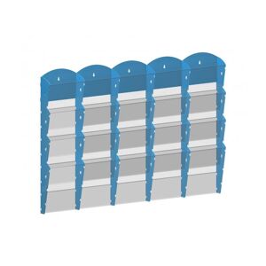 B2B Partner Wand-Plastikhalter für Prospekte - 5x4 A4, weiß