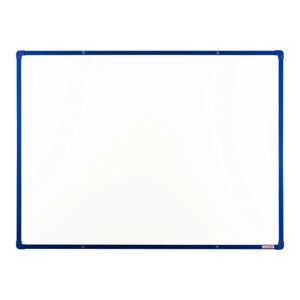 Whiteboard, Magnettafel mit Keramikoberfläche boardOK, 1200 x 900 mm, blauer Rahmen