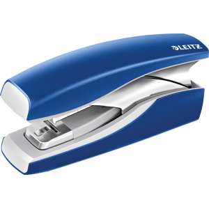 LEITZ 56030035 - Heftgerät, Softpress Flachhefter, bis zu 30 Blatt, NeXXt, blau