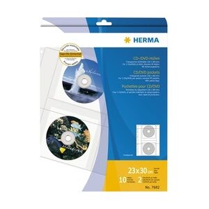 HERMA CD/DVD-Hülle 7682 Folie tr 10 St./Pack. +Papierhülle