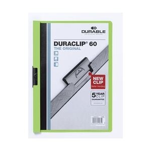 Durable Klemm-Mappe DURACLIP® 60, Hartfolie, 60 Blatt, transparent/grün