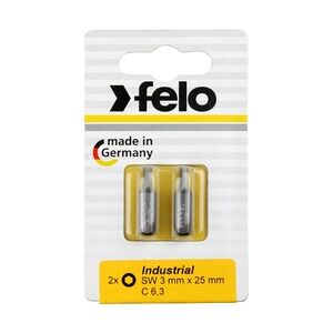 Felo Bit, Industrie C 6,3 x 25mm, 2 Stk auf Karte 2x     3,0mm