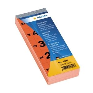 HERMA Nummernblock 4892 1-500 sk 28x56mm rot 500 St./Pack.