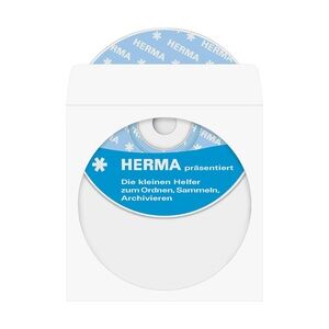 HERMA CD/DVD-Papierhüllen weiß mit Klebefläche 100 St