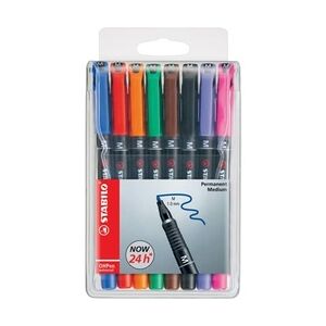 STABILO Folienstift OHPen universal, 1 mm, permanent, Etui mit 8 Stiften