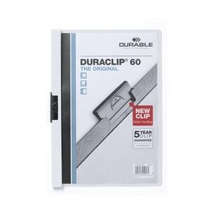 Durable Klemm-Mappe DURACLIP® 60, Hartfolie, 60 Blatt, transparent/weiß