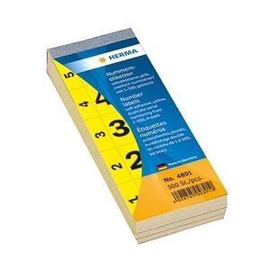 HERMA Nummernblock 4891 1-500 sk 28x56mm gelb 500 St./Pack.