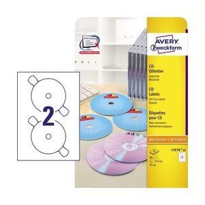 Avery Zweckform CD/DVD-Etikett L7676-25 matt 50 St./Pack.