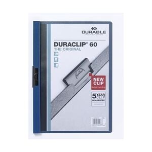 Durable Klemm-Mappe DURACLIP® 60, Hartfolie, 60 Blatt, transparent/dunkelblau