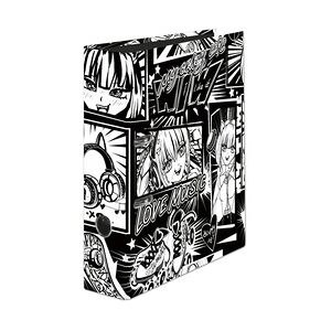 Falken 21002200 Motivordner Manga Black and White DIN A4, Rückenbreite 8cm, schwarzer Innenspiegel, Griffloch - Motiv