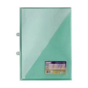 Angebotsmappen Einlegemappen A4, aus PP, Abheftvorrichtung, Visitenkartenhalter und Innentasche, Farbe: transparent grün - 10 Stück
