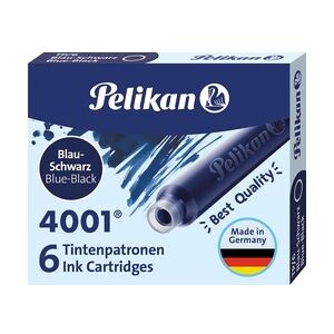 Pelikan Tintenpatrone 4001, 6 Stück, blauschwarz