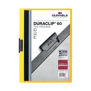 Klemm-Mappe DURACLIP® 60, Hartfolie, 60 Blatt, transparent/gelb