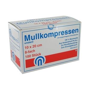 FESMED Verbandmittel GmbH MULLKOMPRESSEN ES 10x20 cm unsteril 8fach 100 Stück