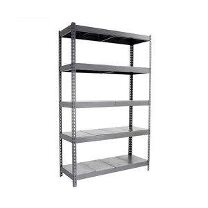 SimonRack Metallregal ohne Schrauben mit Simonforte -Metallschalen 5 Regale. Grau/galva Farbe 2000x1500x600 mm