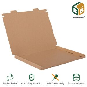 BB-VERPACKUNGEN GMBH 100 x Großbriefkarton (230 x 160 x 20 mm) braun din A4 Verpackung Versand Karton Faltkarton Faltschachtel Maxibrief BB-Verpackungen