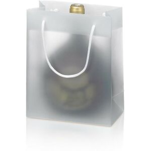 KK VERPACKUNGEN 500 x Tragetasche für 1 Flasche Bocksbeutel 170x85x200 mm Frost Transparent - Transparent