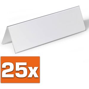 Durable - 805319 Tischnamensschild, 25 Stück, 105/210x297 mm, transparent mit weißer Papiereinlage