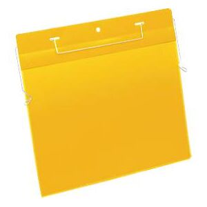 Durable Dokumententaschen mit Drahtbügel, B 297 x H 210 mm (A4 quer), 50 Stück, gelb