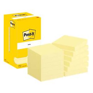 Post It Haftnotizen Post-it 654 CY, 12 Blöcke, 100 Blatt je Block, 76 x 76 mm, PEFC-zertifiziert, gelb