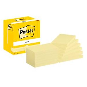 Post It Haftnotizen Post-it 655 CY, 12 Blöcke, 100 Blatt je Block, 76 x 127 mm, PEFC-zertifiziert, gelb