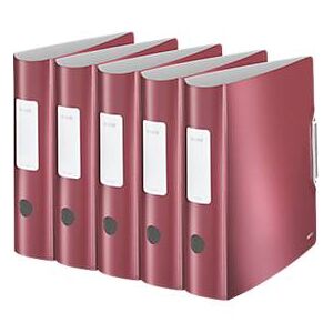 LEITZ® Ordner Active Style, DIN A4, Rückenbreite 82 mm, 5 Stück, granat rot