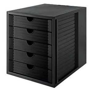 HAN Schubladenbox SYSTEMBOX KARMA, 5 geschlossene Schubladen, DIN A4, leichtlaufend, B 274 x T 330 x H 320 mm, schwarz