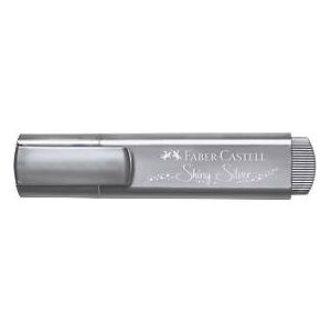 Textmarker Faber-Castell TL 46 Metallic, 3 Strichstärken: 1/2/5 mm, Tinte auf Wasserbasis, 10 Stück, silber